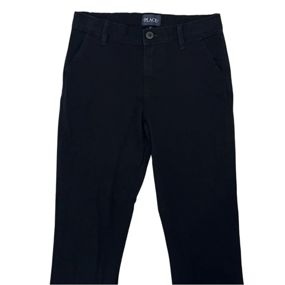 Childrens Place Girls 10 Black Pants Chino Adjustable Waist